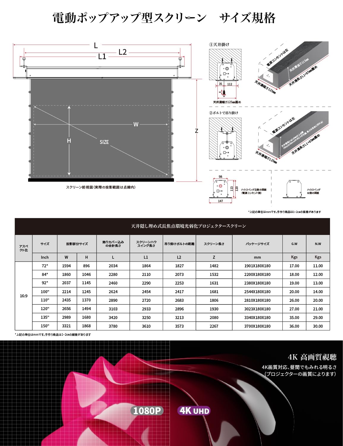 VIVID STORM SINCE 2004 100インチ VIVIDSTORM 100インチスクリーンレビュー！超短焦点
